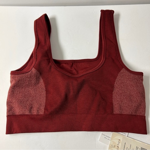 NEW Fabletics Maroon Marley Seamless Sports Bra Large - Picture 2 of 6